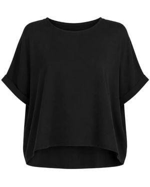 Dusan Rolled-Cuff Silk T-Shirt - Black