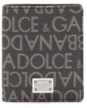 Dolce & Gabbana Coated Jacquard Bi-Fold Card Holder - Grey