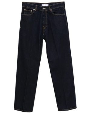 BE ABLE Contrast-Stitch Loose-Fit Jeans - Blue