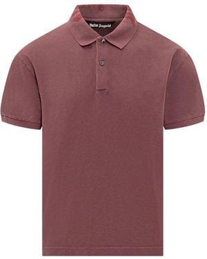 Palm Angels Polo With Logo Spray - Red