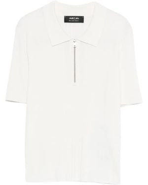 Marc Cain Zipped Polo Top - White