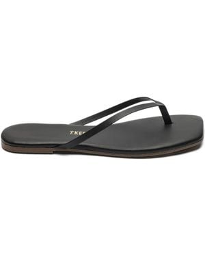 TKEES X Tessabit Leather Square-Toe Sandals - Black