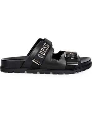 Guess Buckle-Fastening Flat Sandals - Black