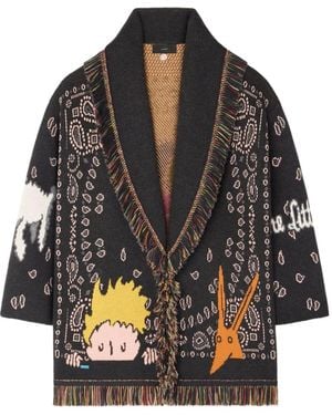 Alanui Cardigan Little Prince Con Frange - Nero