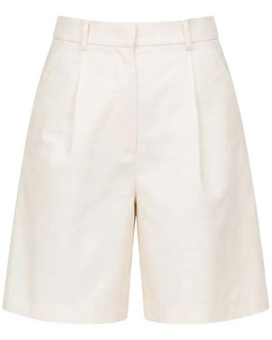 Weekend by Maxmara Pleated Tailored Shorts - White