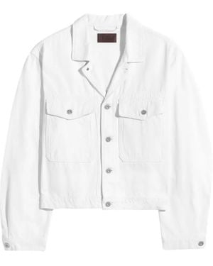 Lemaire Buttoned Trucker Jacket - White