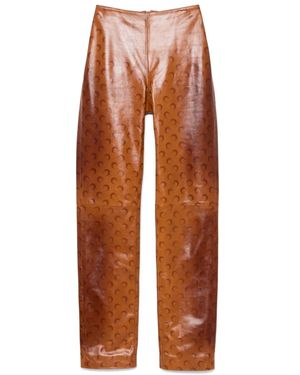 Marine Serre Moon-Print Leather Trousers - Orange