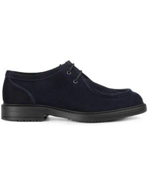 Doucal's Lace-Up Suede Shoes - Blue