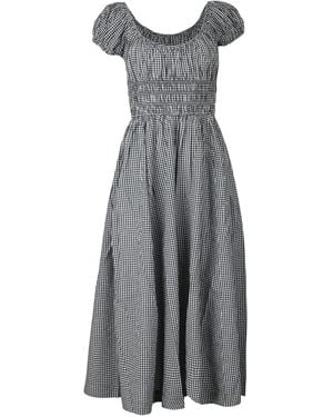 Doen Vestido midi Quinley a cuadros gingham - Gris