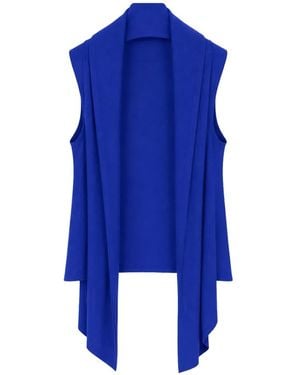 Alberta Ferretti Top Drapeado Con Diseño Abierto En El Frente - Azul