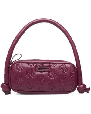 KARL LAGERFELD Sac Porté Épaule À Logo Embossé Et Détail Noué - Purple