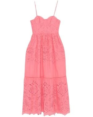 ERMANNO FIRENZE Broderie-Anglaise Tiered Maxi Dress - Pink