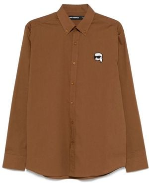 KARL LAGERFELD Cotton Shirt - Brown
