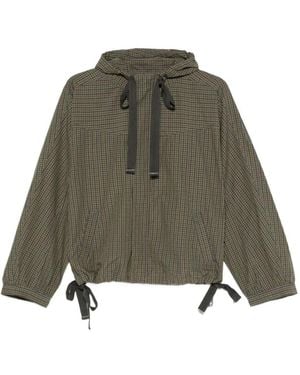 Damson Madder Blake Hooded Jacket Orion Check - Green