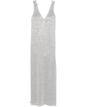 Neera V-Neck Knitted Maxi Dress - White