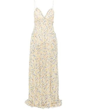 Ulla Johnson Floral Pleated Maxi Dress - White