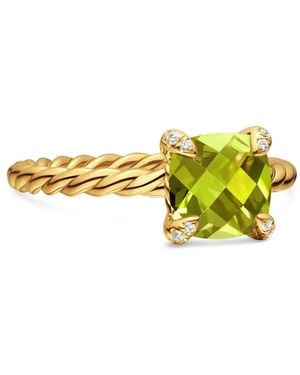 David Yurman Anillo Chatelaine En Oro Amarillo De 18 Ct Con Peridoto