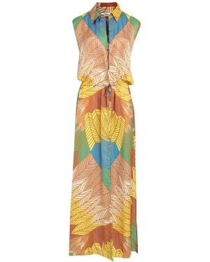 Amir Slama Robe Longue À Imprimé Graphique - Metallic