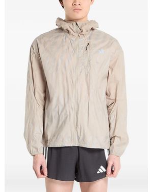 adidas Hooded Pattern Jacket - Natural