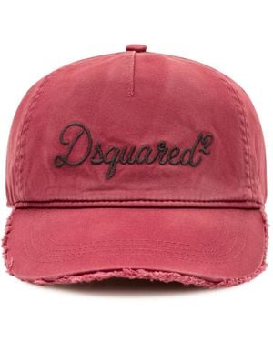 DSquared² Baseballkappe Im Distressed-Look - Rot