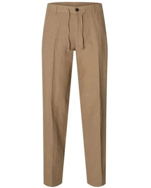 SELECTED Drawstring Trousers - Natural