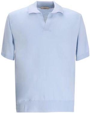 Aurélien V-Neck Polo Shirt - Blue