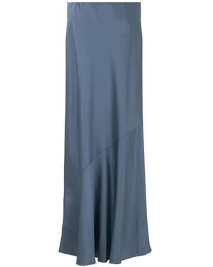 Vince Satin-Finish Asymmetric-Seam Skirt - Blue