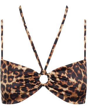 Maison Close Leopard-Print Ring-Detail Bikini - Natural