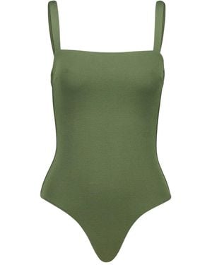 Matteau Crinkle Square-Neck Swimsuit - Green