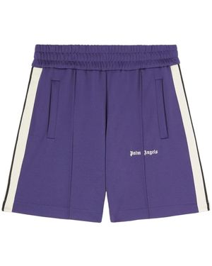 Palm Angels Logo-Print Track Shorts - Purple