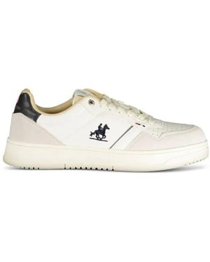 U.S. Grand Logo-Patch Panelled Trainers - White