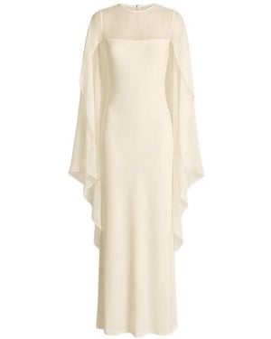 Alberta Ferretti Sheer Overlay Maxi Dress - White