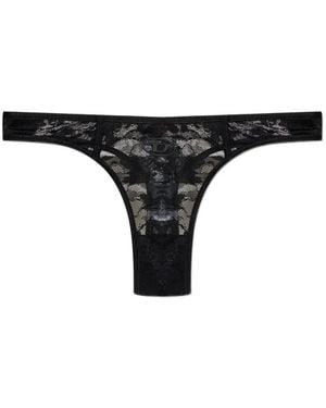 DIESEL Micro-Punchy-Utlt Logo-Plaque Thong - Black