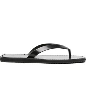 The Row City Leather Flip Flops - White