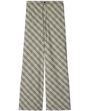 Burberry Checked Pants - Gray