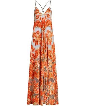 Etro Patterned-Jacquard Gown - Orange