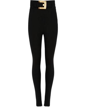 Balmain Pantalon À Détail De Boucle - Noir