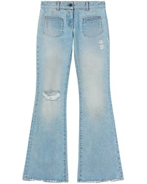 Palm Angels Low-Rise Bootcut Jeans - Blue