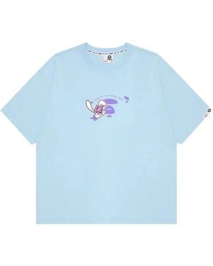 Aape By A Bathing Ape Rabbit-Embroidered T-Shirt - Blue