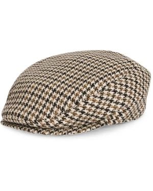 Dolce & Gabbana Houndstooth Wool Flat Cap - Gray