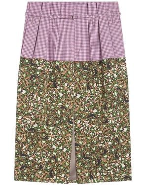 Dries Van Noten Belted Contrast Skirt - Pink