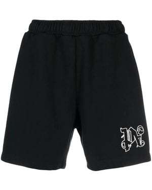 Palm Angels Shorts Sportivi Hyper Con Stampa - Nero