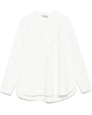 Blanca Vita Band-Collar Blouse - White