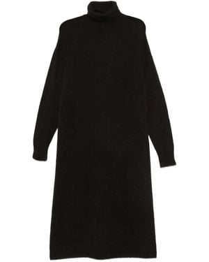 6397 Midikleid Mit Rollkragen - Schwarz