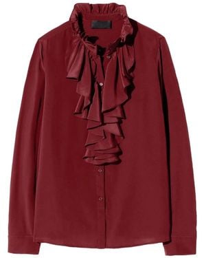 Nili Lotan Blusa Lily De Seda Con Volantes - Rojo