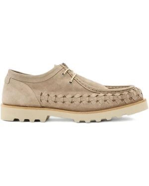 AllSaints Skiff Woven Suede Derby Shoes - Brown
