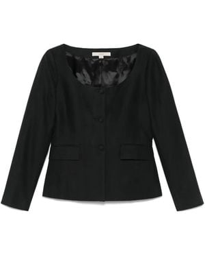 Remain Open-Neck Jacket - Black