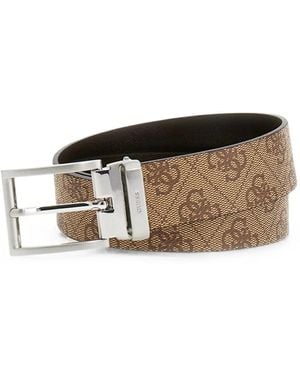 Guess Monogram Reversible Belt - Brown