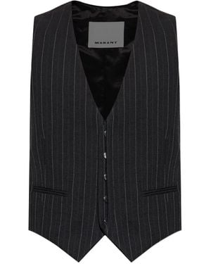 Isabel Marant Gilet Gessato Smanicato - Nero