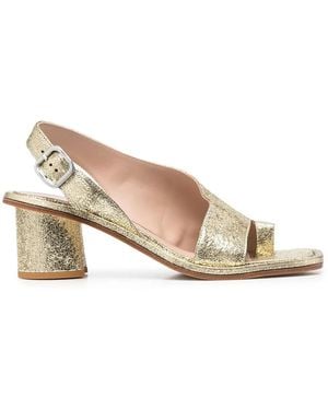 SCAROSSO Jill Slingback 65Mm Leather Sandals - Natural